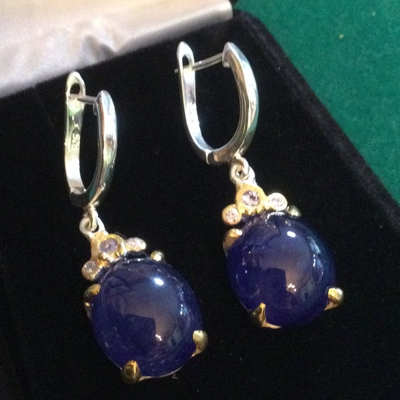 Atlanta Gem & Mineral Show Jewelry - Exquisite Rare Genuine Natural Sapphire Earrings